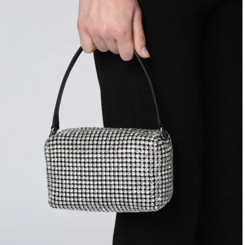 Designer inspired Silver Crystal Embellished Women's Bag NWOT